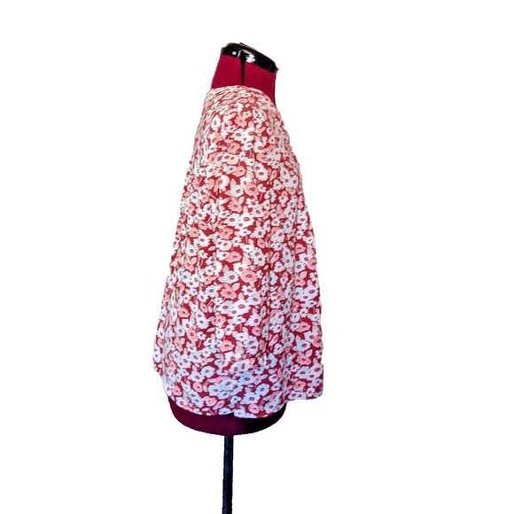 Croft & Barrow Blouse Multicolor Womens Size Medium Floral Pintuck Buttons Pleat - Picture 4 of 7